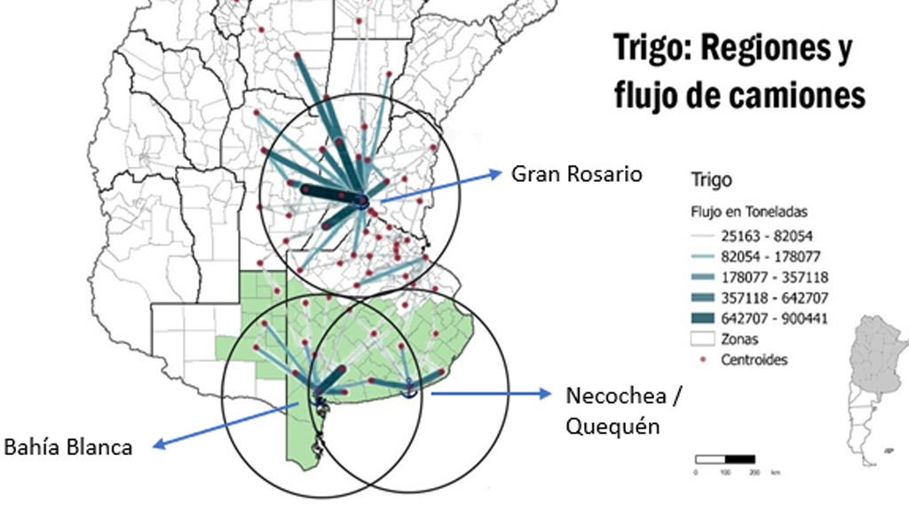 Radiografía de la logística del trigo hacia los puertos de Rosario, Bahía Blanca y Quequén