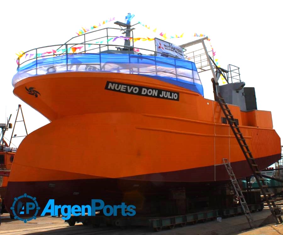 Por primera vez, el astillero De Angelis botó un buque construido íntegramente en sus talleres