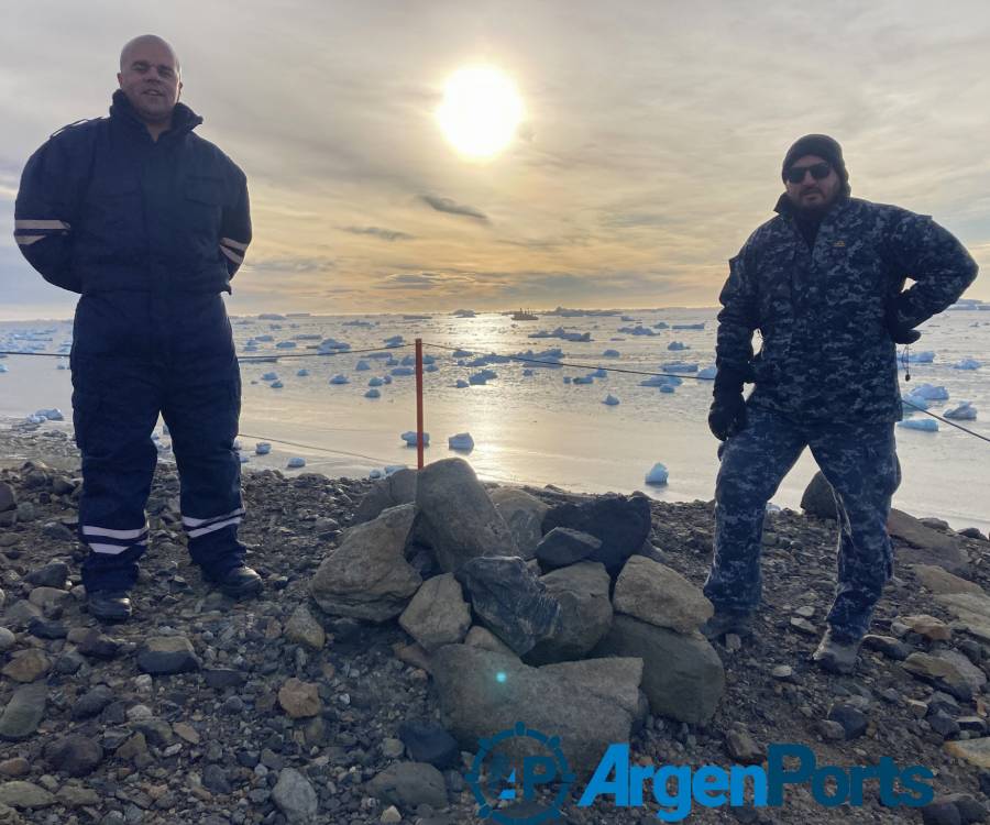 Puesta en valor del "mojón de Larsen", un sitio histórico antártico descubierto por Argentina