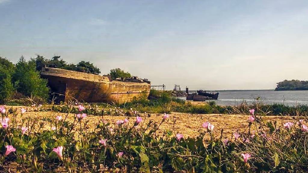 Los misterios detrás de un barco de cemento encallado en el río Uruguay